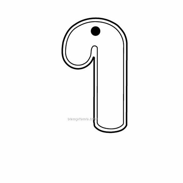 Stock Shape Collection Candy Cane Outline Key Tag