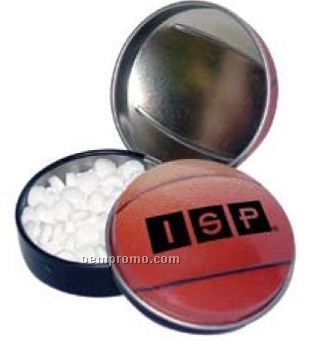 Basketball Tin / Sugar Peppermint Candy
