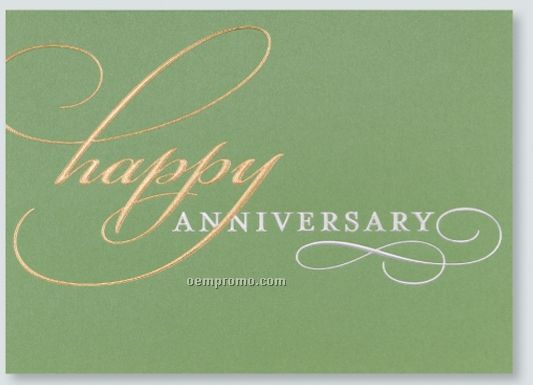Golden Memories Anniversary Card W/ Lined Envelope