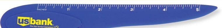 Translucent Blue Magnetic Letter Opener W/Ruler (Printed)