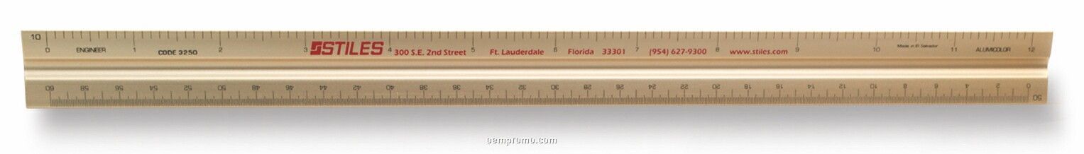 12" Combination Solid Standard Triangular Drafting Scale