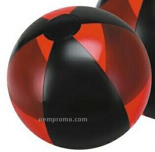 12" Inflatable Translucent Red And Black Beach Ball