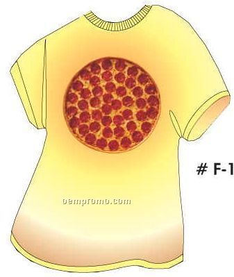 Pizza T Shirt Acrylic Coaster W/ Felt Back