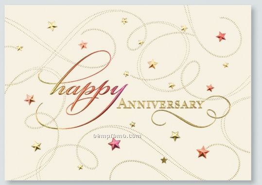 Star Studded Anniversary Card W/ Lined Envelope