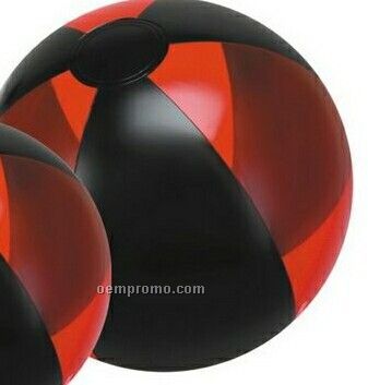 16" Inflatable Translucent Red And Black Beach Ball