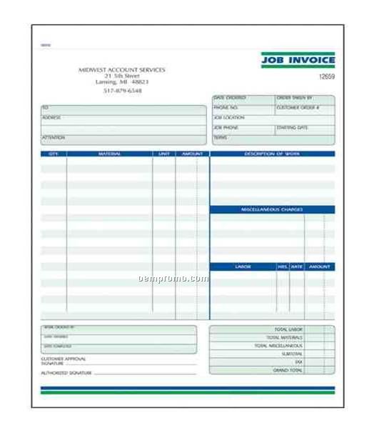 Carbonless Ncr Forms 8-1/2" X 11"- 2 Part - 1 Side - Multicolor Ink