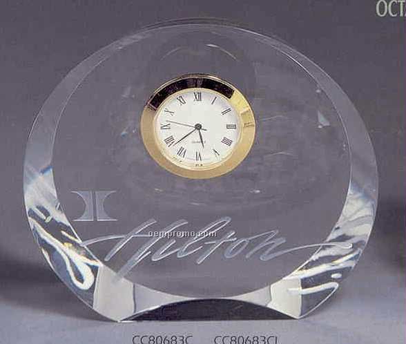 Crystal Awards-circular Laser Engraved Clock (4-3/4")