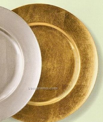 Elegance Lacquer Poly Gold Round Charger - Set Of 4