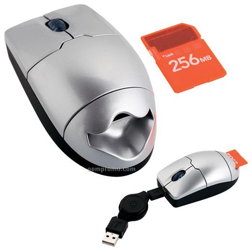 Mini Optical Mouse With Built In Card Reader