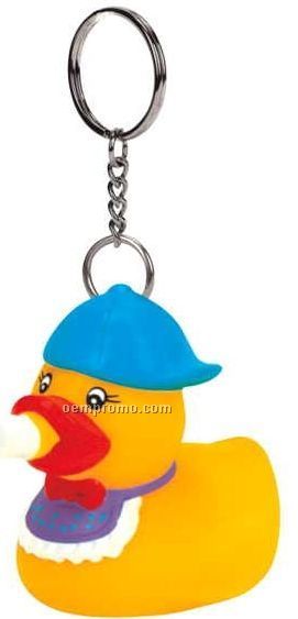 Rubber Baby Duck Key Chain (W/ Bottle)
