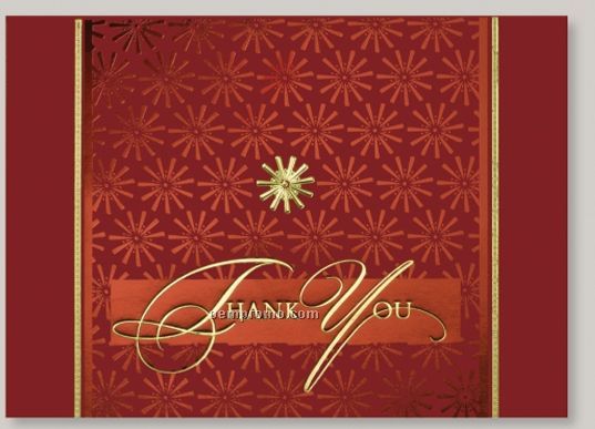 Special Thank You Card W/ Gold Lined Envelope