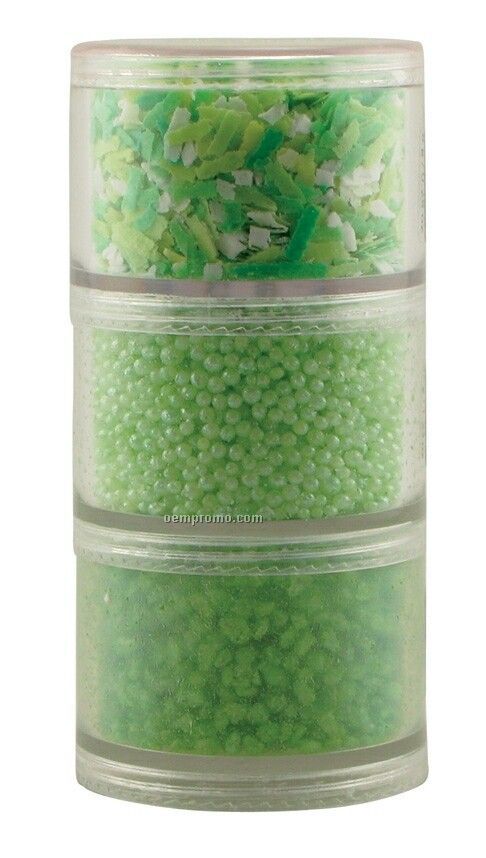 Green Bath Stacking Jars - Peppermint Scent