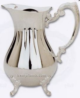 Silverplated 2 Quart Water Pitcher W/ Ice Guard