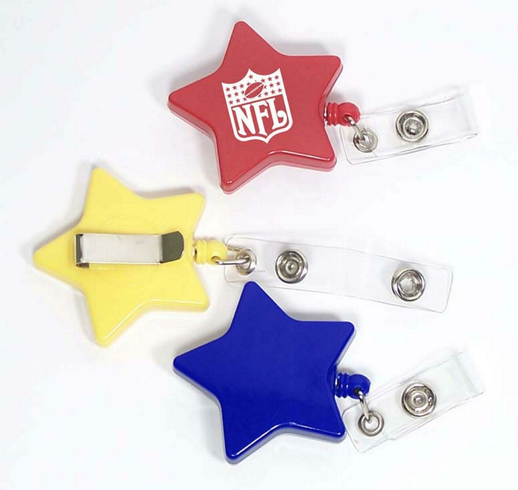 Star Shaped Retractable Badge Reel With Metal Clip (28")