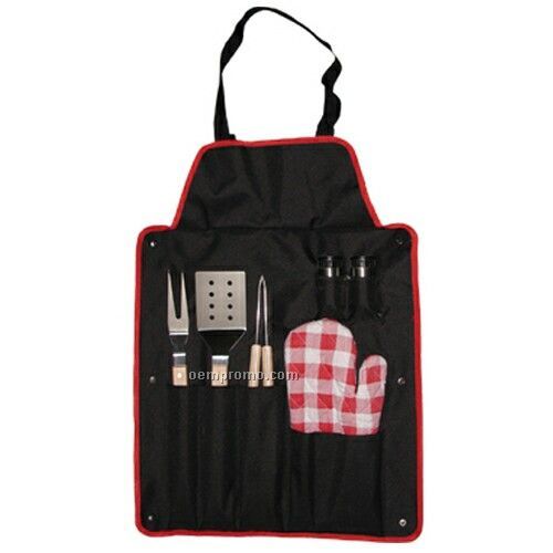 Bbq Utensil Set With Fork & Apron