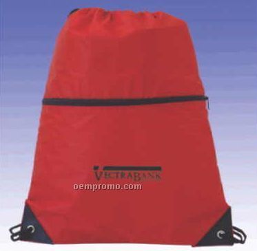 Drawstring Backpack W/ Front Pocket