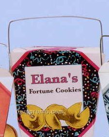 Fortune Cookie Pail W/ Stock Background - Black Confetti