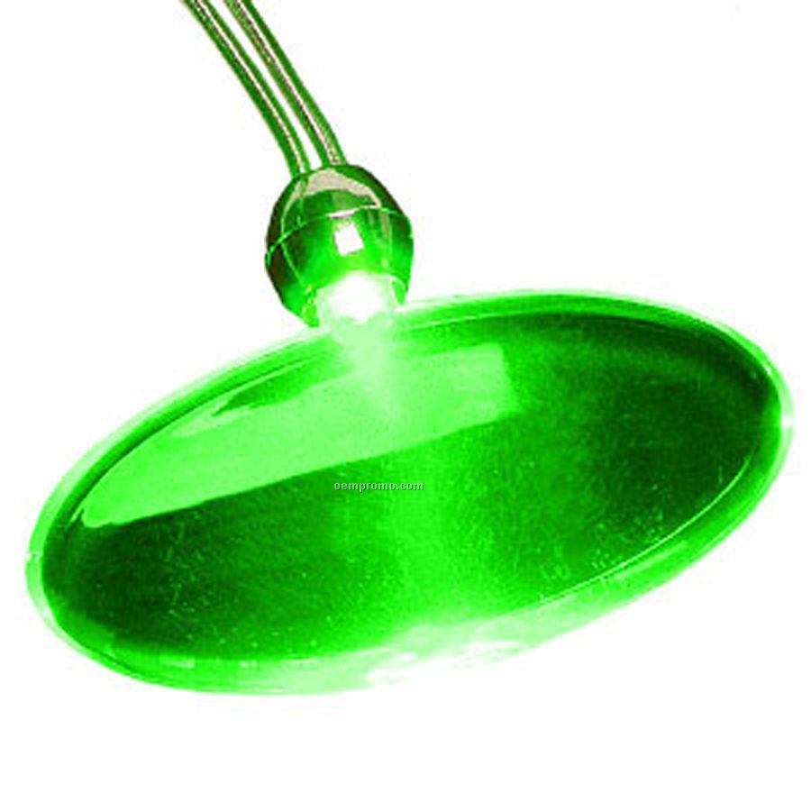 Green Oval Light Up Pendant Necklace