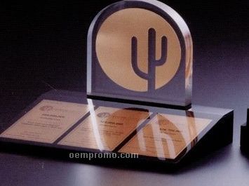 Custom Lucite Award W/ Die Cut Copper Plate
