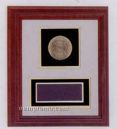 Distinctive Cherry Wood Plaque With Medallion