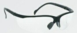 Wrap-around Safety Glasses W/ Rubber Nose Piece (Clear Lens/Black Frame)