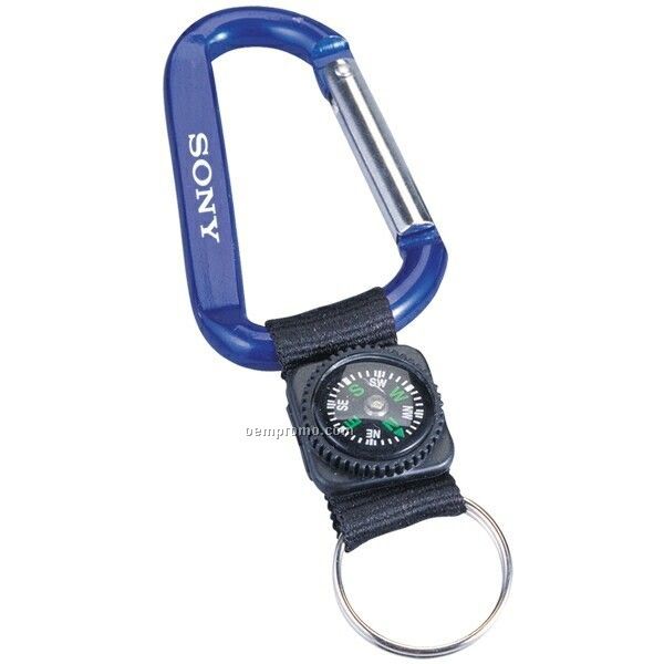 8 Mm Carabiner W/ Compass & Key Ring