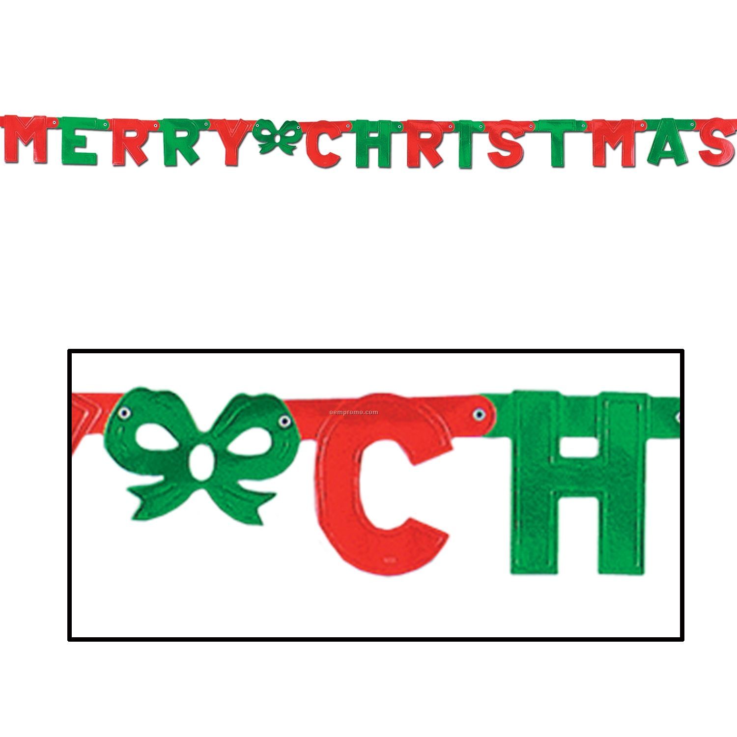 Foil Merry Christmas Streamer