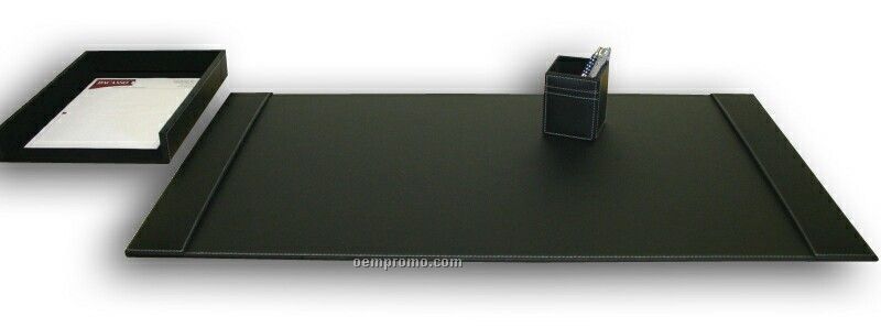Rustic Black 3-piece Rustic Leather Desk Set