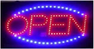 27" Red & Blue Open LED Sign