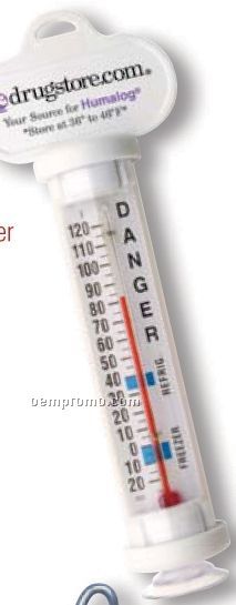 Refrigerator/ Freezer Thermometer W/ Suction Cup