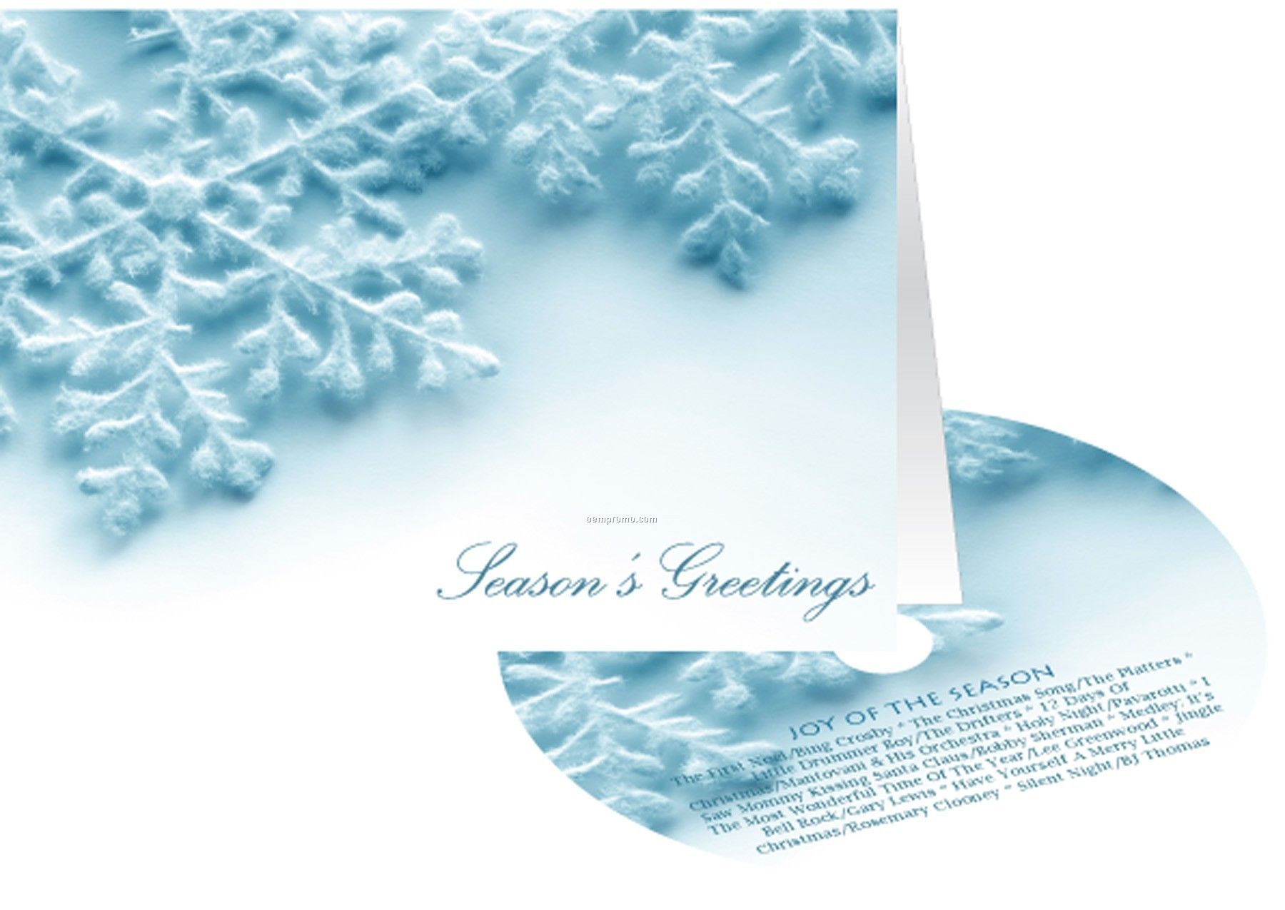 Snowflakes Season's Greetings Holiday Card With Matching CD