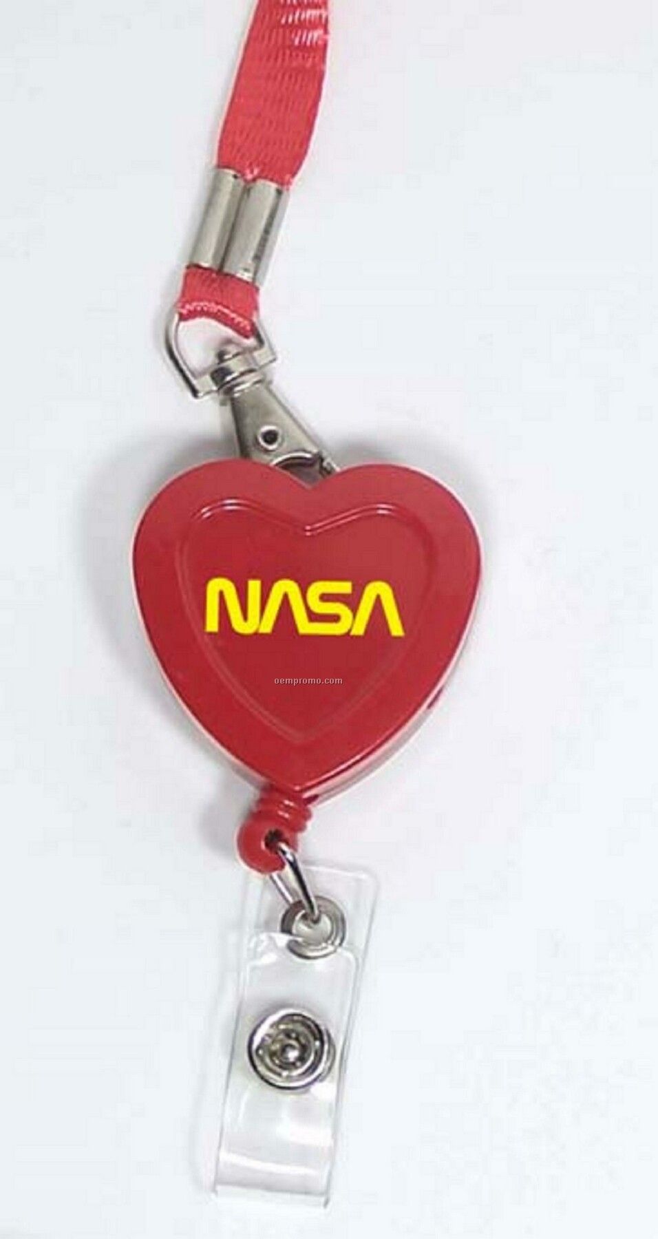 Heart Shaped Retractable Badge Reel With Lanyard