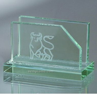 Jade Glass Business Card Holder (Screened)