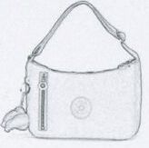 Wacky Stripe Kipling Tash Small Top Zip Shoulder Bag W/ Zipper Pocket