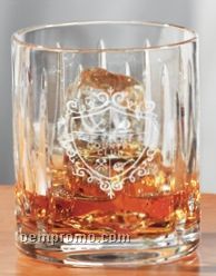 12 1/2 Oz. Linear Double Old Fashioned Glass (Set Of 4 - Light Etch)