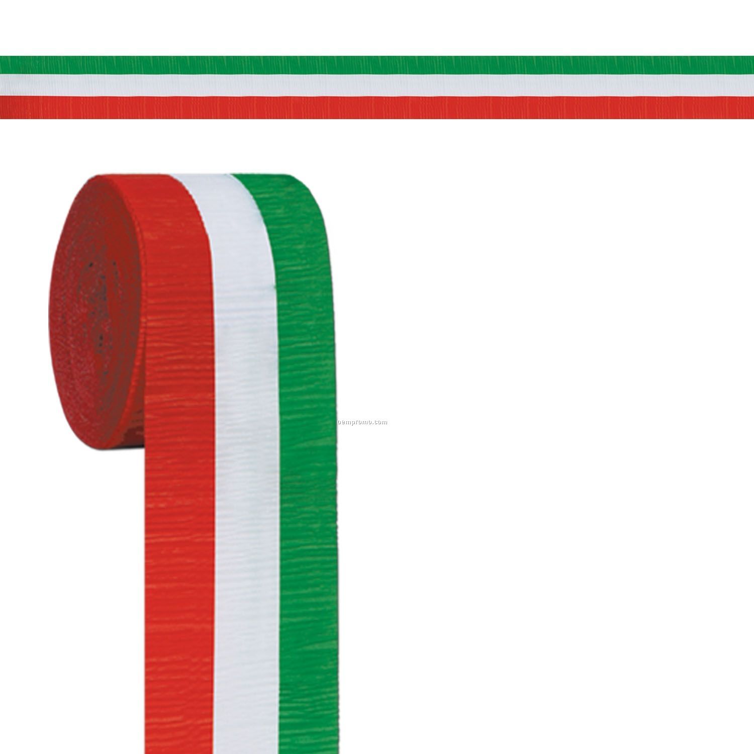 Red/White/Green Flame Resistant Crepe Streamers