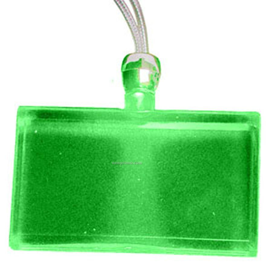 Green Rectangle Light Up Pendant Necklace