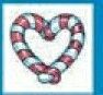 Holidays Stock Temporary Tattoo - Candy Cane Heart (2"X2")