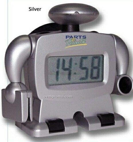 Robot Alarm Clock With Memo/ Pen Holder & Night Light