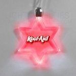 Star Of David Light Up Pendant Necklace W/ Red LED