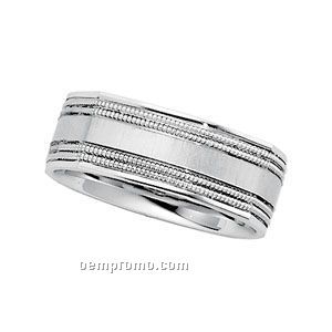 14kw 7mm Men's Comfort Fit Wedding Band Ring (Size 11)