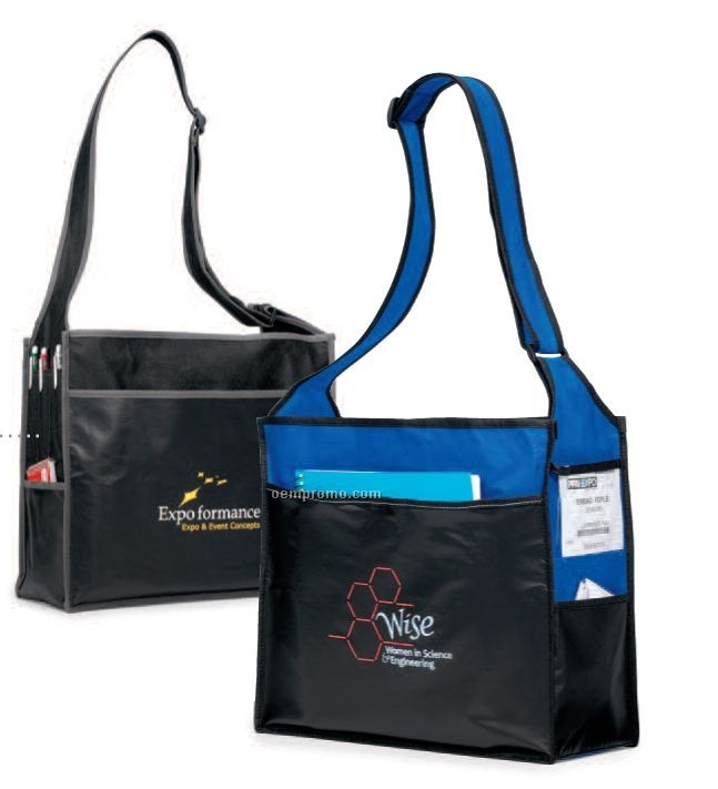 Black Baseline Laminated Totefolio Bag