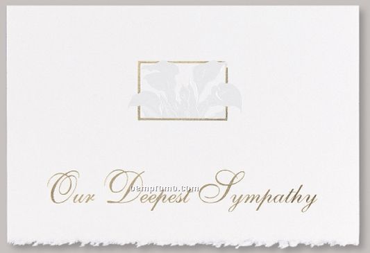 Calla Lilies Sympathy Card W/ Unlined Envelope
