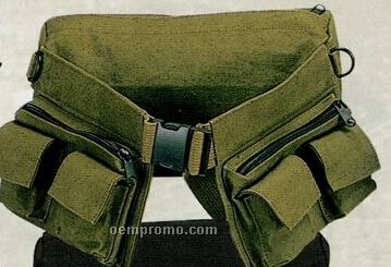 Olive Green Drab Canvas 7-pocket Military Fanny Pack