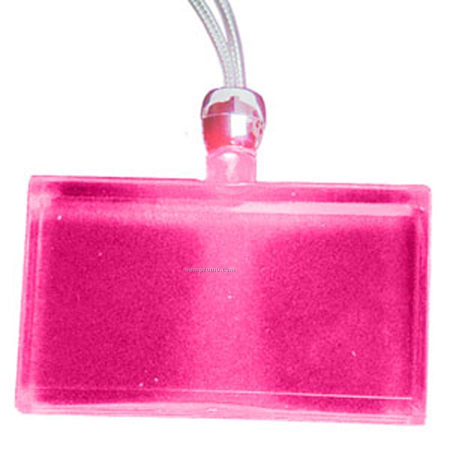 Pink Rectangle Light Up Pendant Necklace