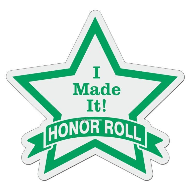 Star With Banner Lightweight Plastic Badge (3"X3")