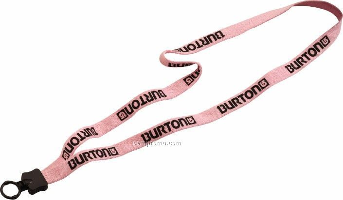 1/2" Knitted Cotton Lanyard With Plastic Clamshell & O-ring