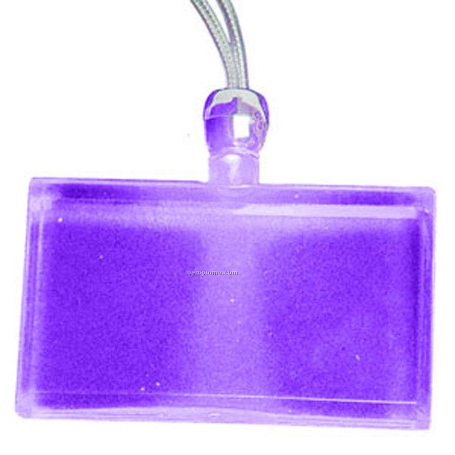Purple Rectangle Light Up Pendant Necklace