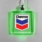 Square Light Up Pendant Necklace W/ Green LED