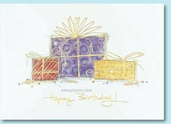 Contemporary Gifts Birthday Card W/ Gold Lined Envelope